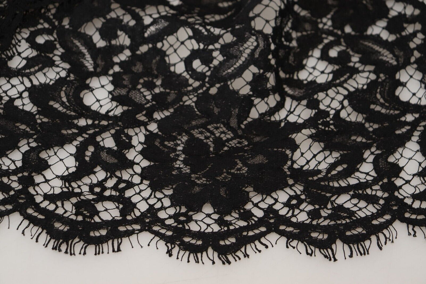 - Elegant Black Floral Lace Shift Dress