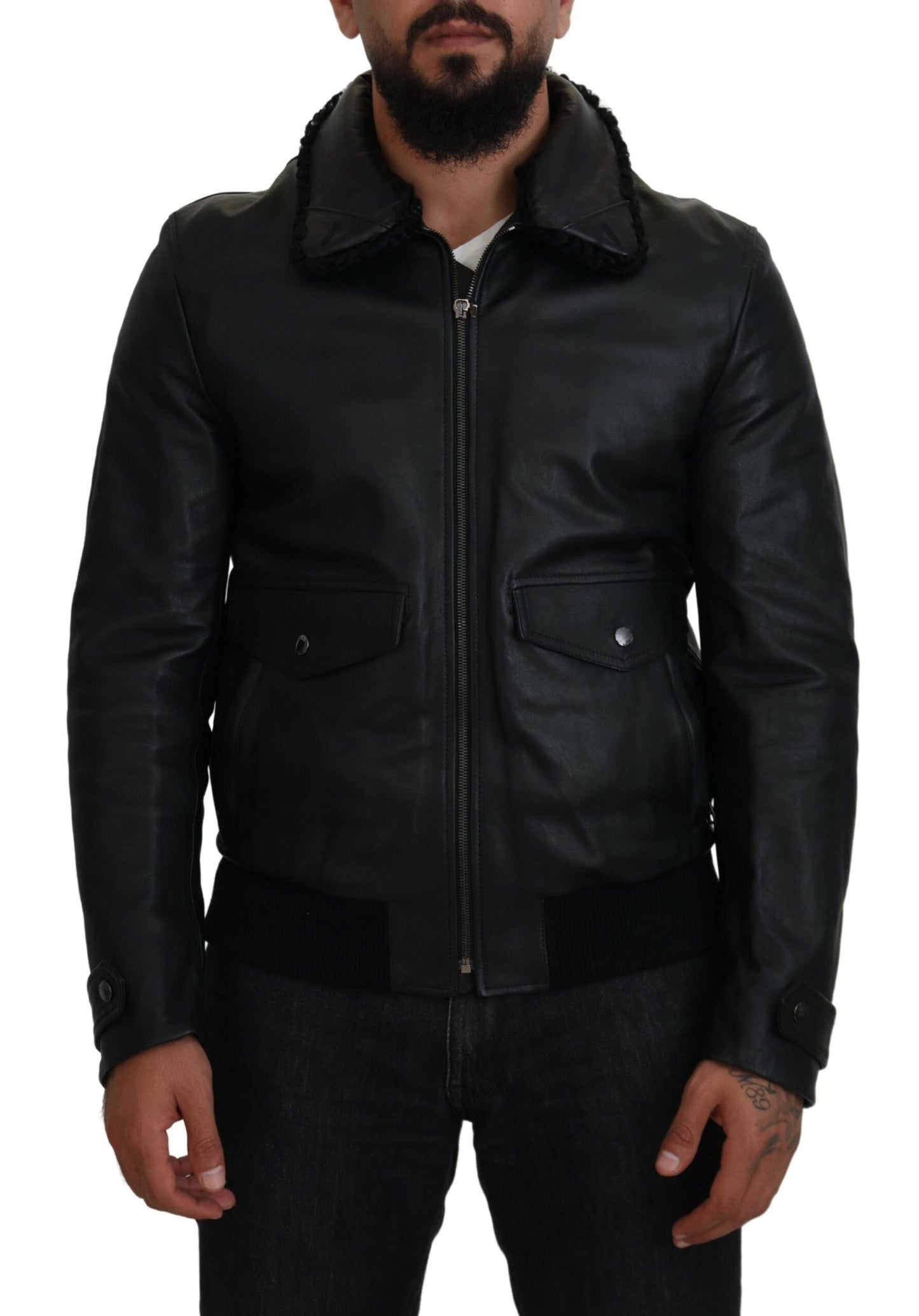 Chic Black Leather Silk-Lined Jacket - The Luxe Alliance