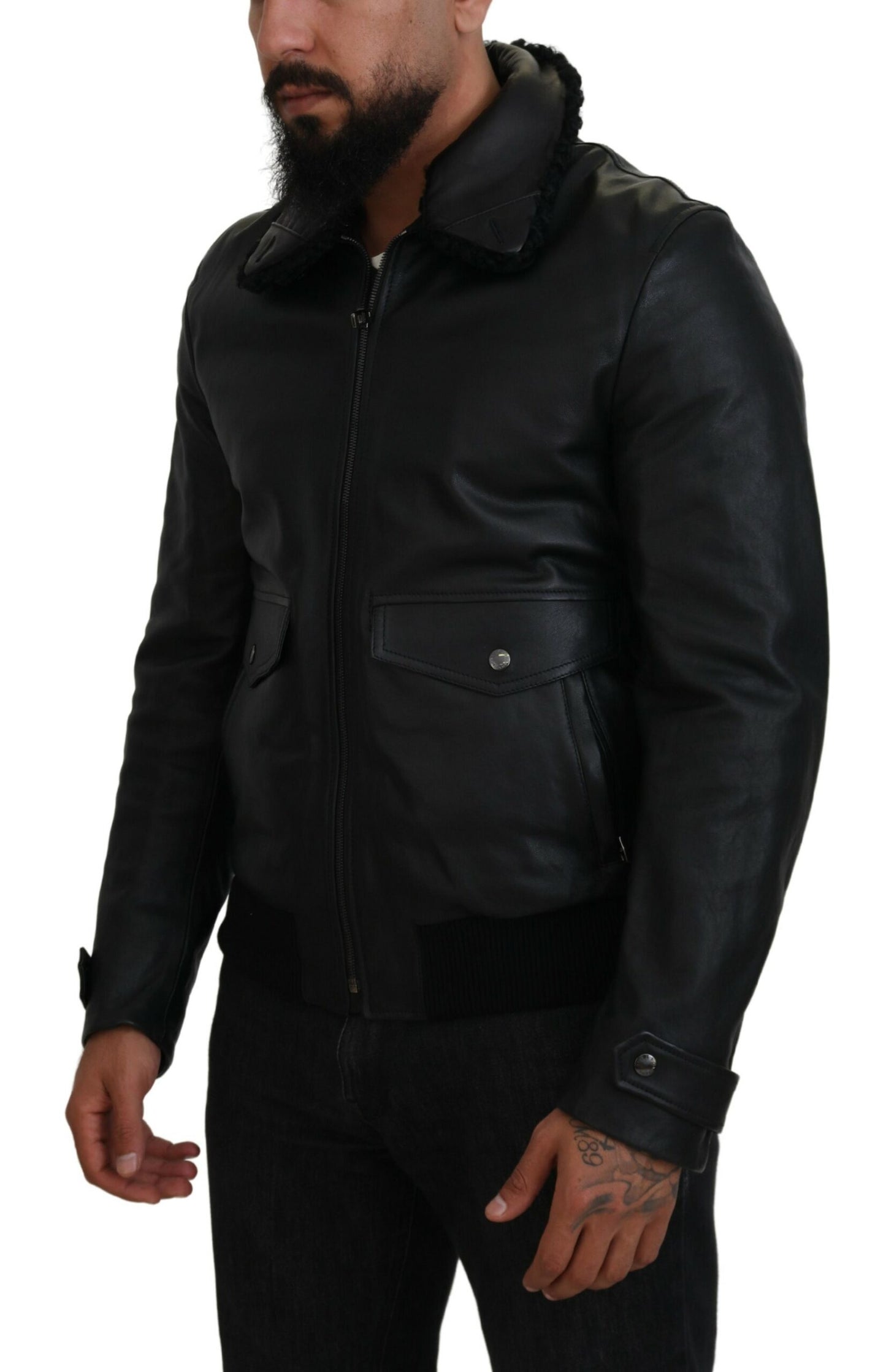 Chic Black Leather Silk-Lined Jacket - The Luxe Alliance