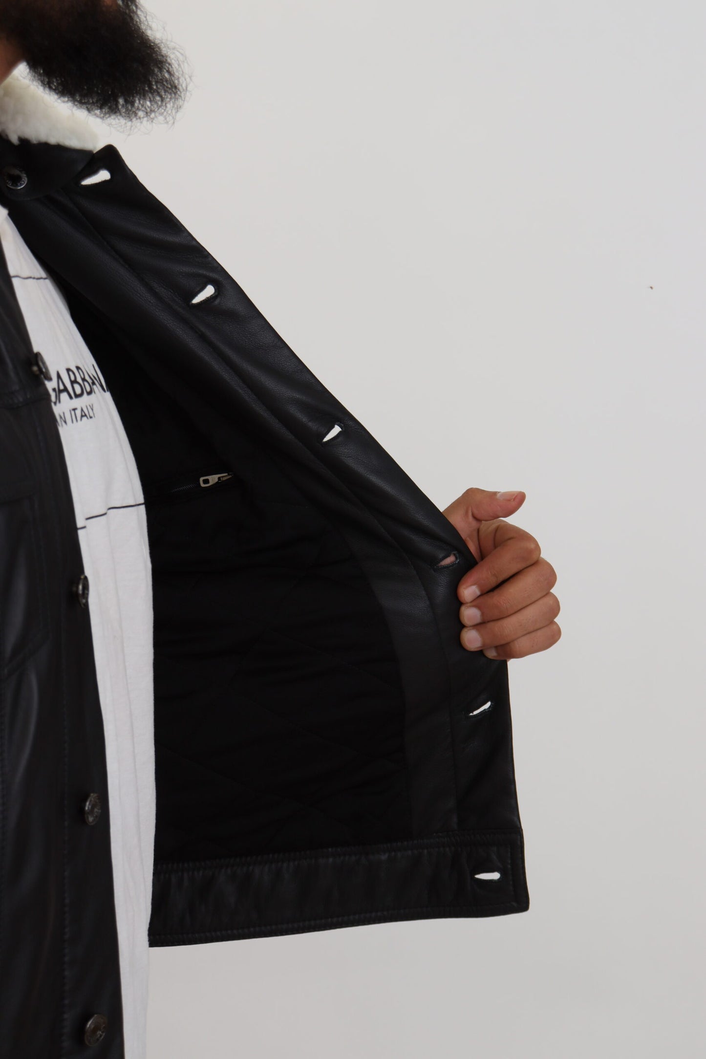Elegant Black Leather Bomber Jacket - The Luxe Alliance
