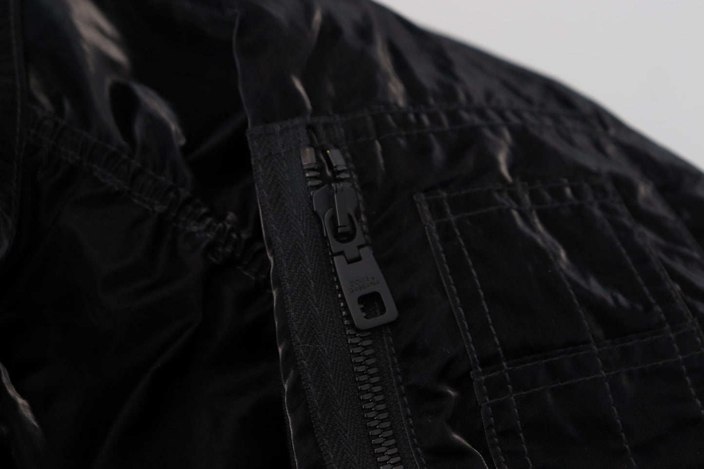 - Elegant Black Bomber Hooded Jacket