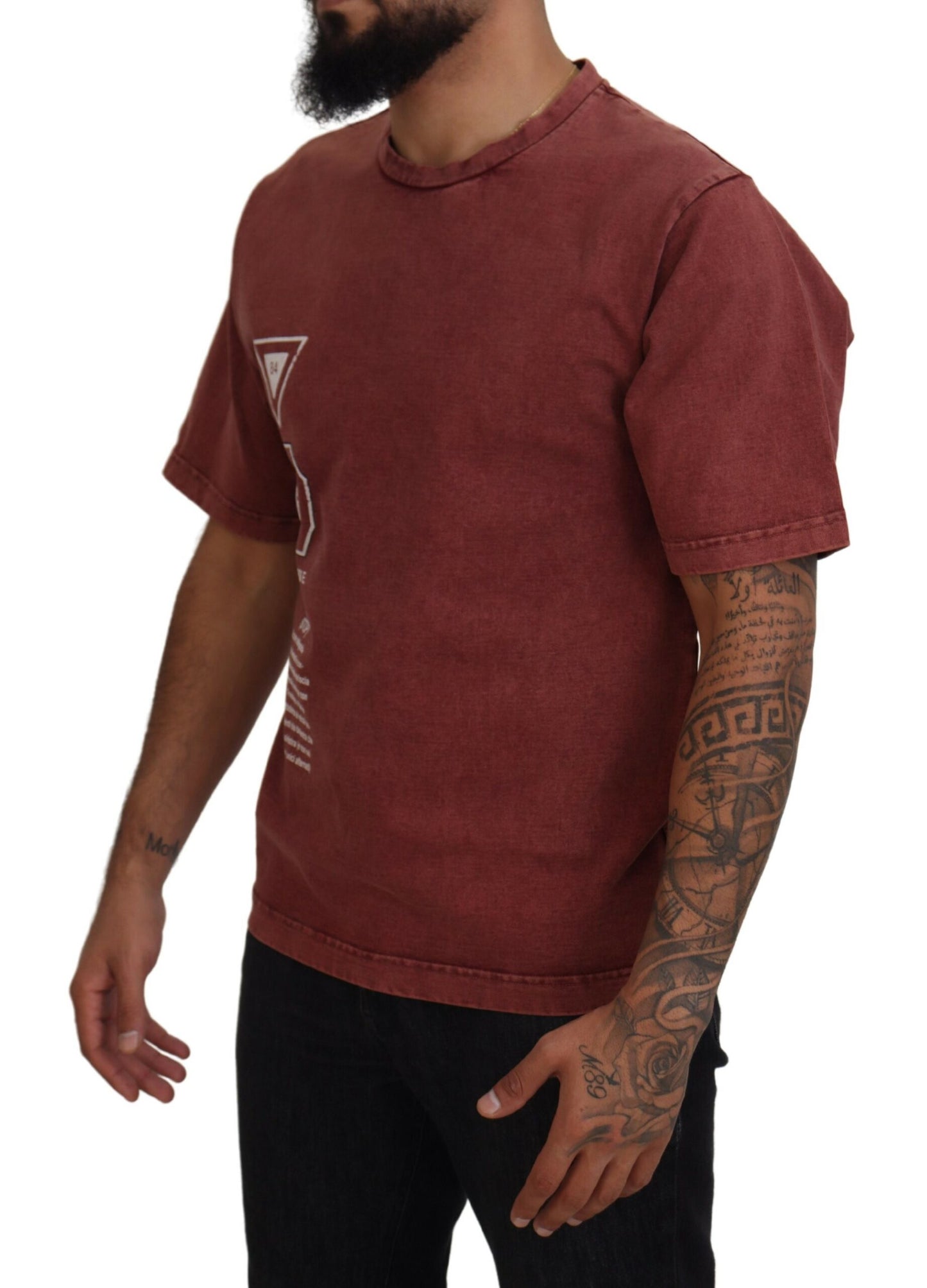 - Elegant Maroon Printed Cotton Tee