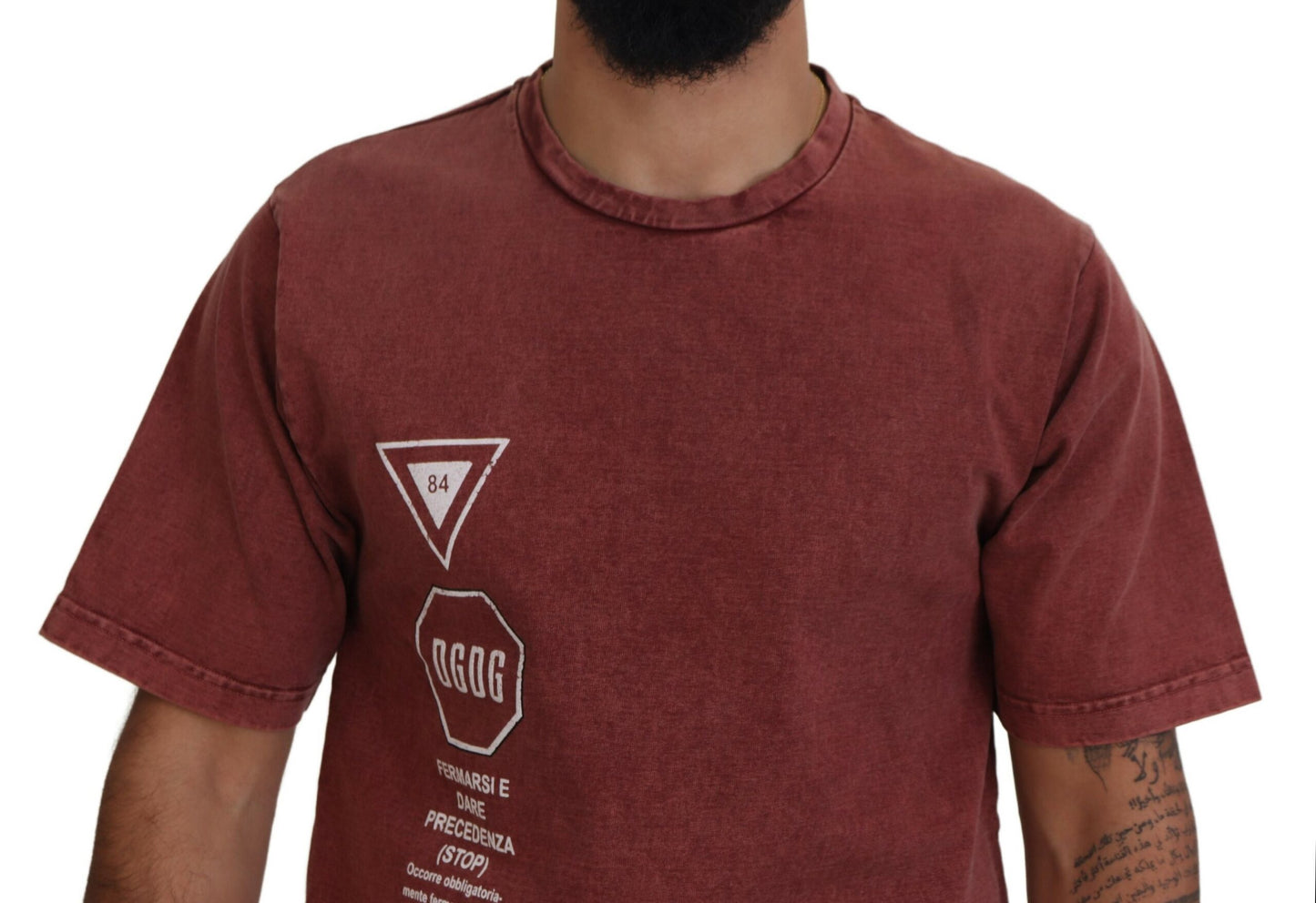 - Elegant Maroon Printed Cotton Tee