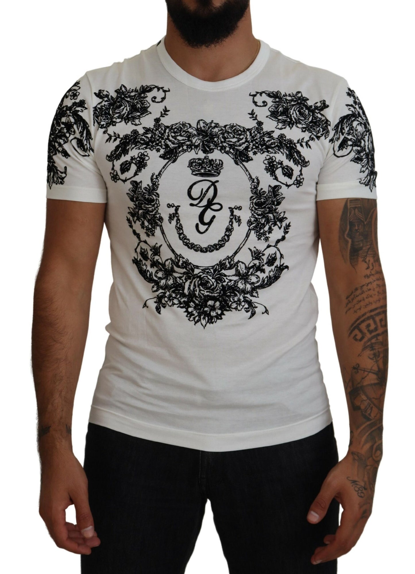 - Elegant Floral Crown Tee
