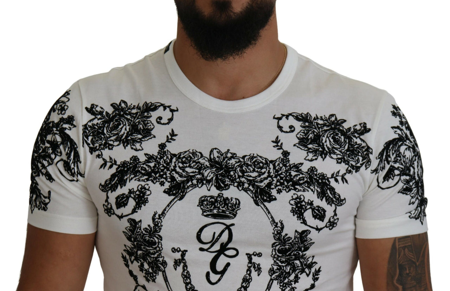 - Elegant Floral Crown Tee