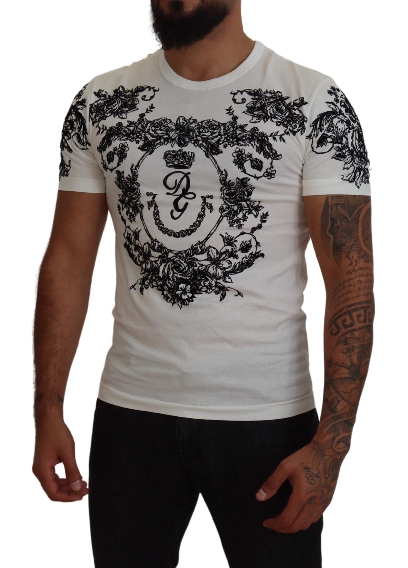- Elegant Floral Crown Tee