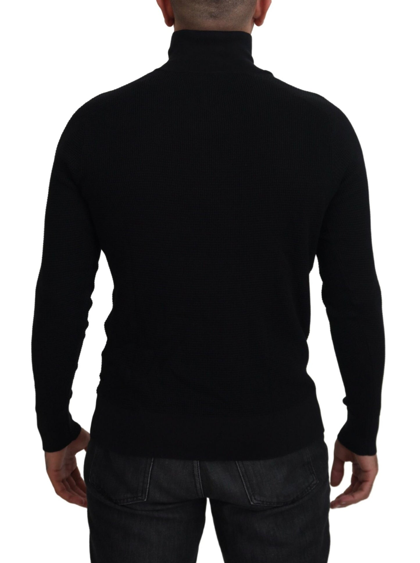 - Elegant Silk Blend Black Pullover Sweater