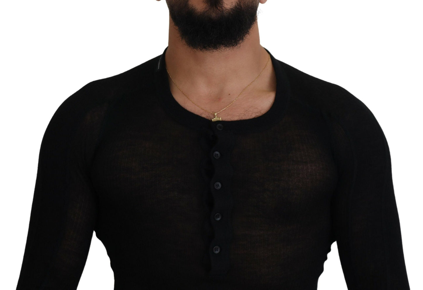 - Elegant Black Cashmere Pullover Sweater