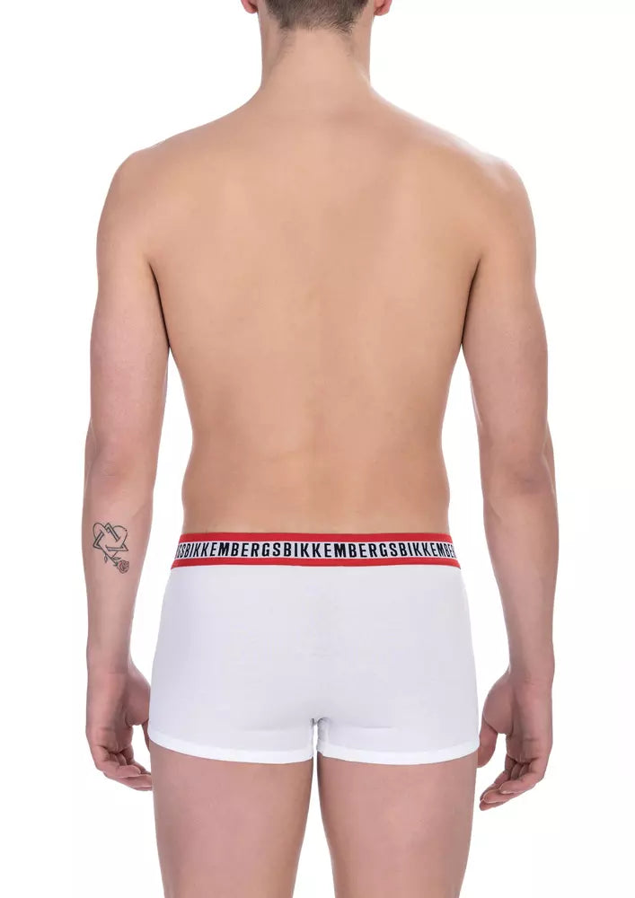 Bikkembergs White Cotton Men Underwear Trunk Pack – Athletic Luxury Essentials