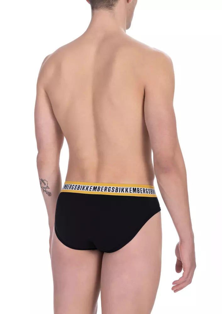 Bikkembergs Black Cotton Men Brief - Bi-Pack