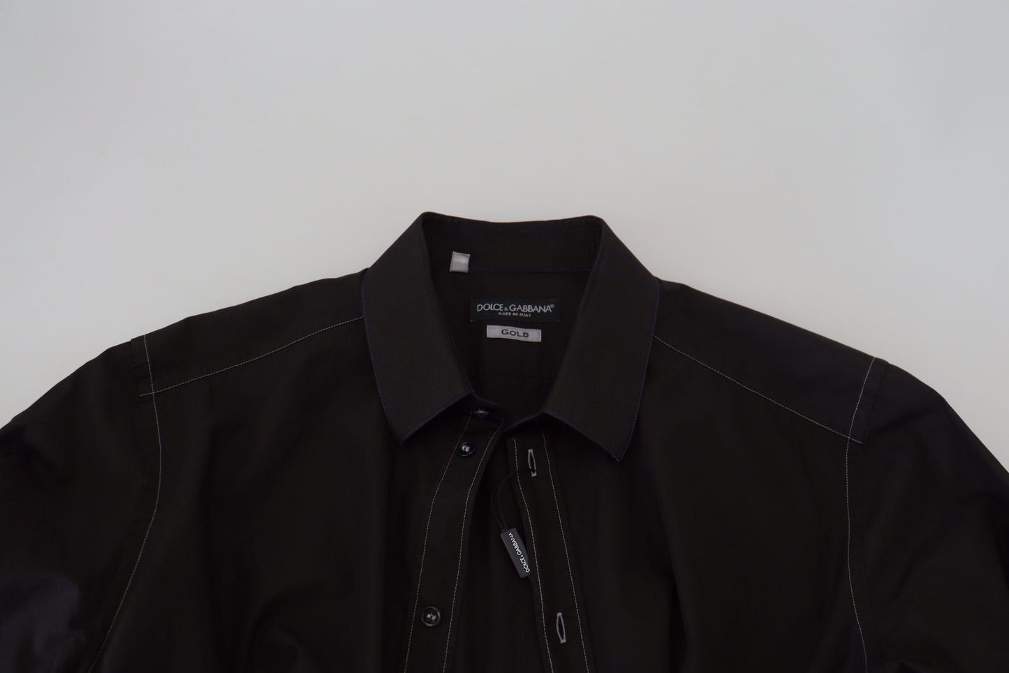 Dolce & Gabbana Men’s Black Formal Cotton Shirt – Italian Luxury Tailoring