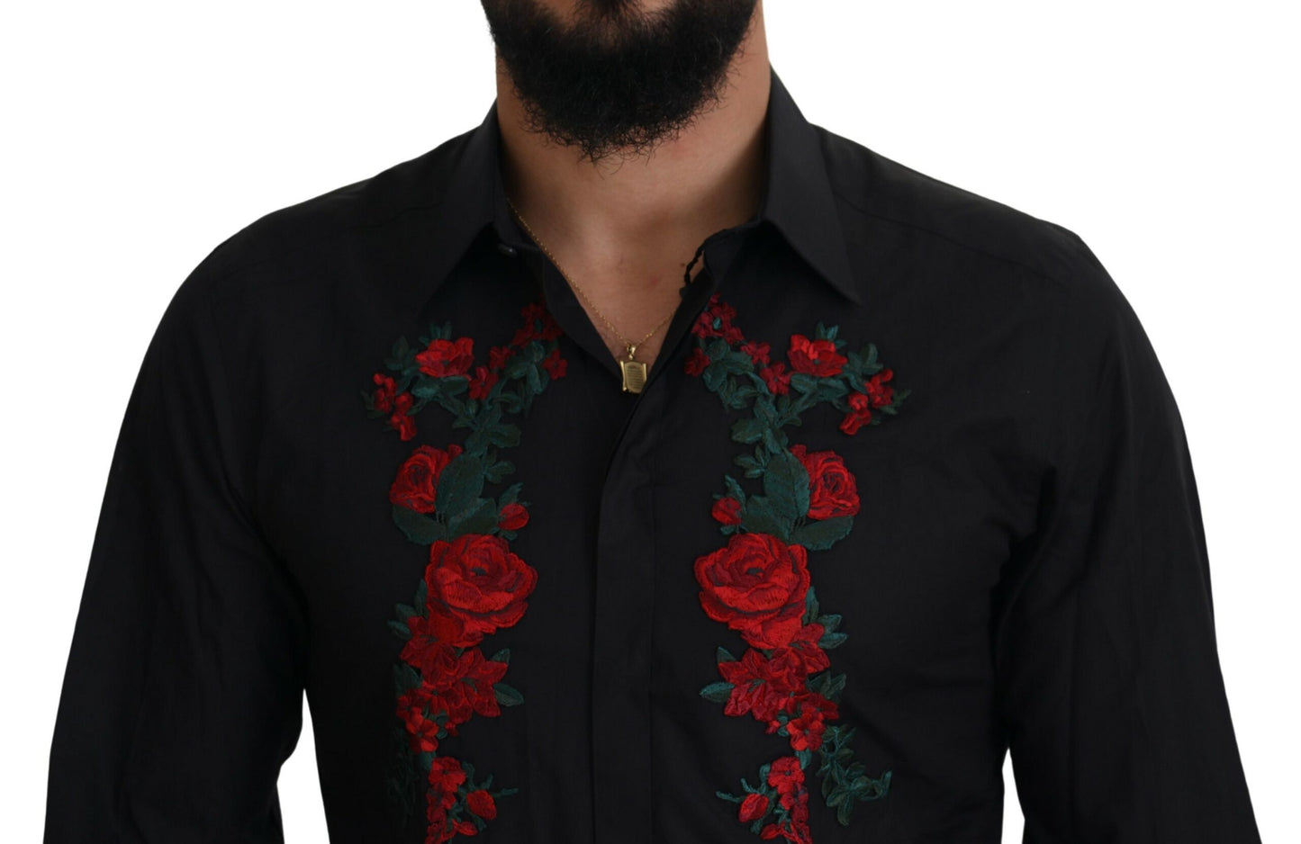 - Elegant Floral Embroidered Cotton Shirt