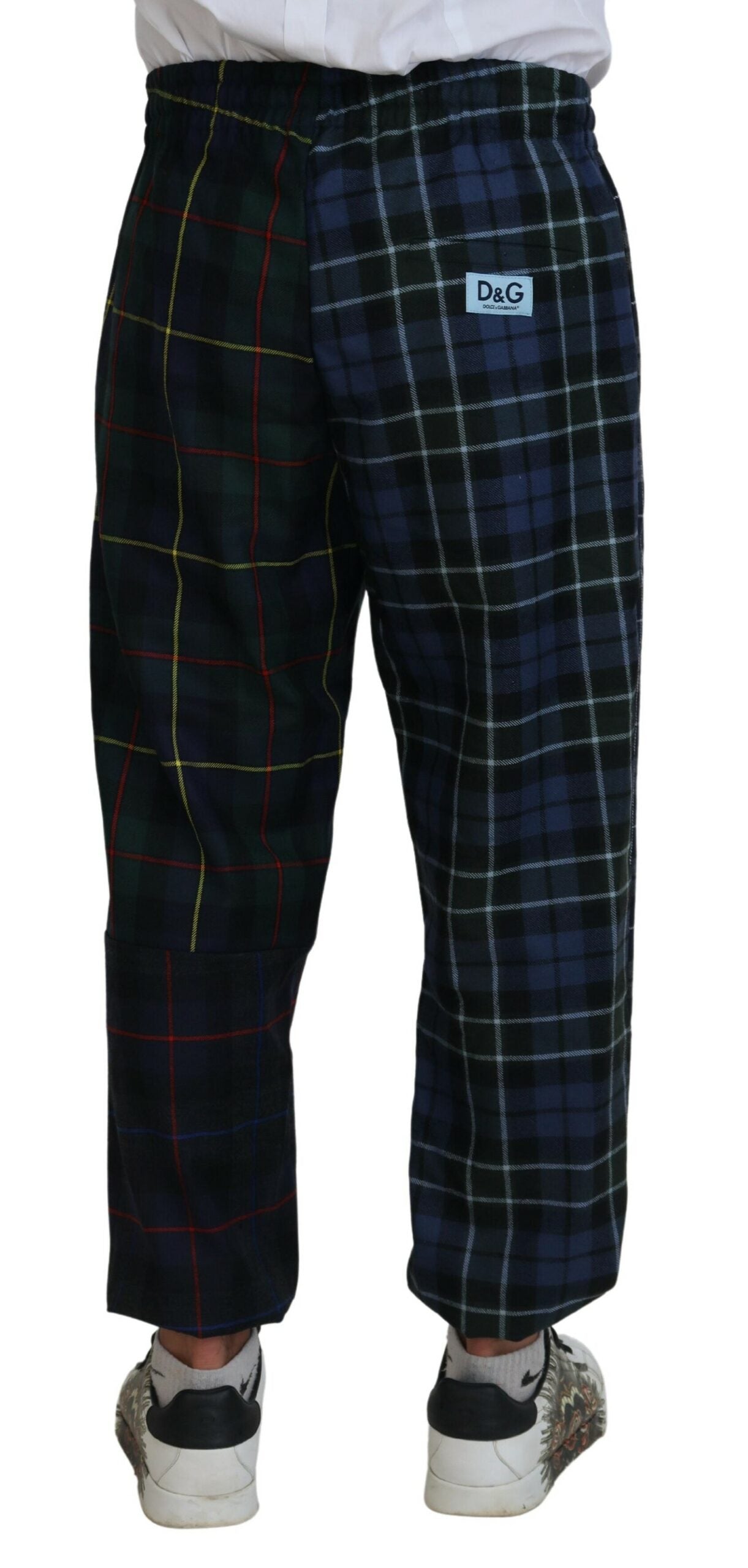 - Checkered Wool Blend Jogger Pants