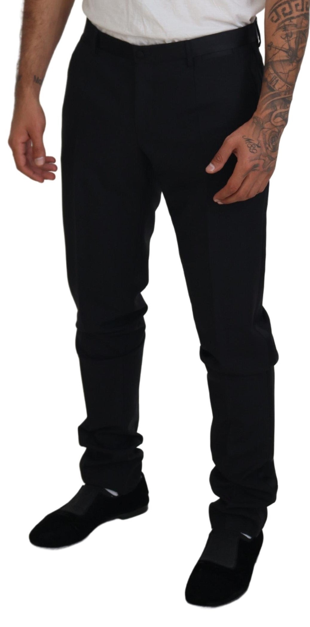 - Elegant Black Dress Pants from Virgin Wool Blend