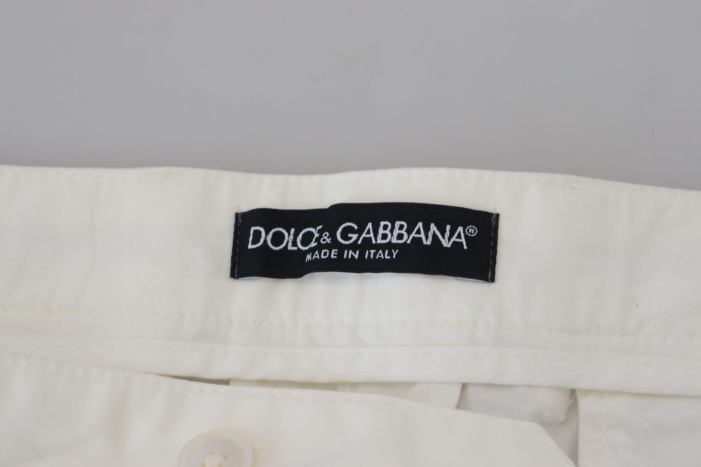 - Elegant White Cotton Chino Pants