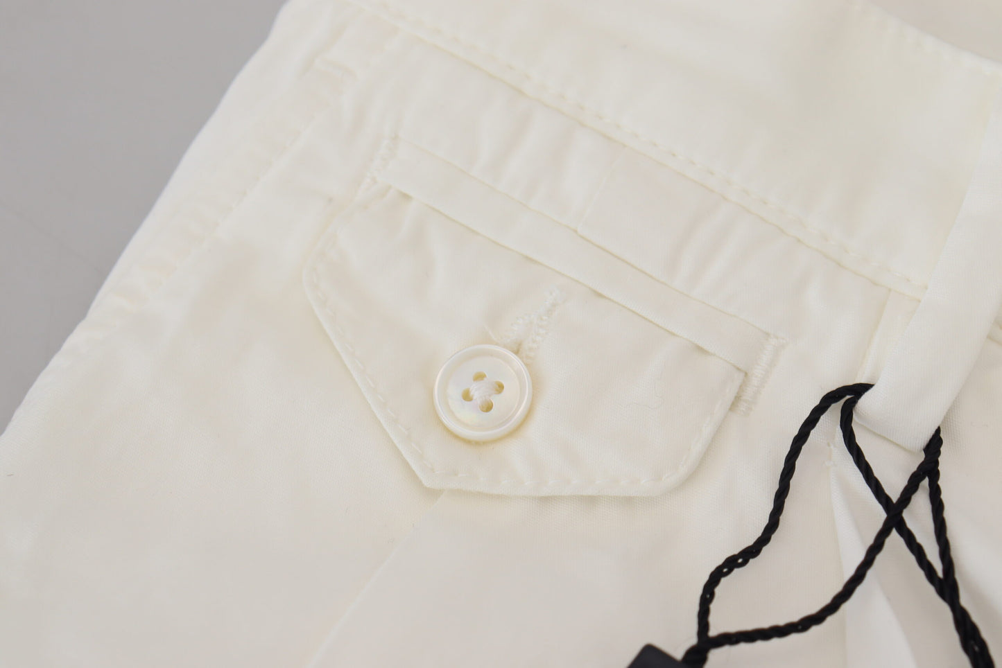 - Elegant White Cotton Chino Pants