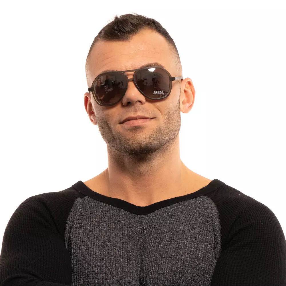 GUESS Brown Men Sunglasses - Bold Aviator Style