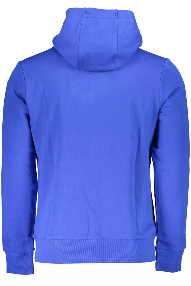 - Chic Blue Embroidered Hooded Sweatshirt