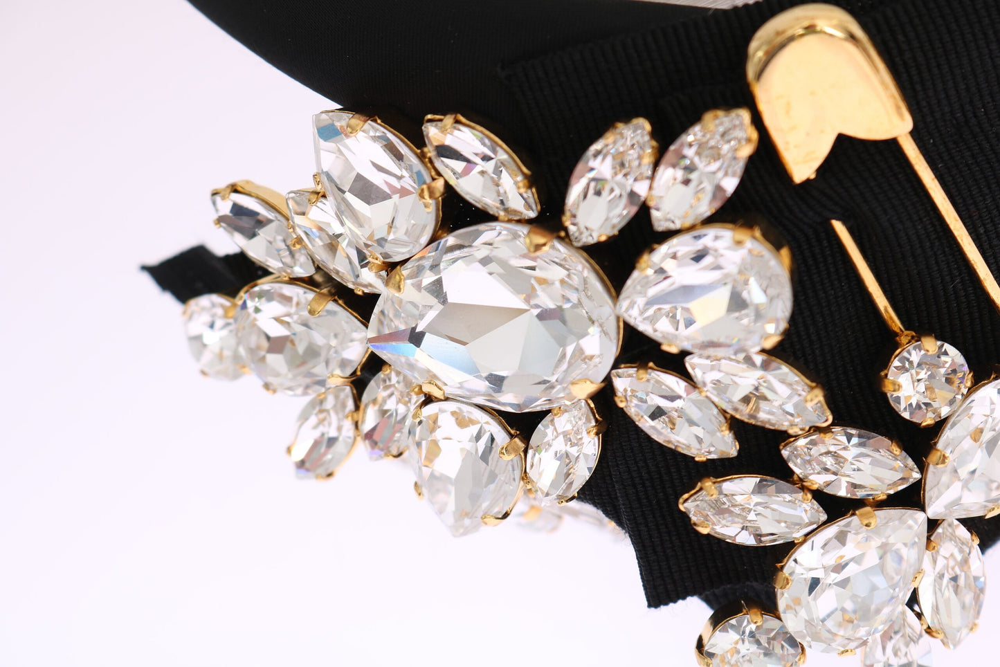 - Elegant Black Crystal Headband Diadem