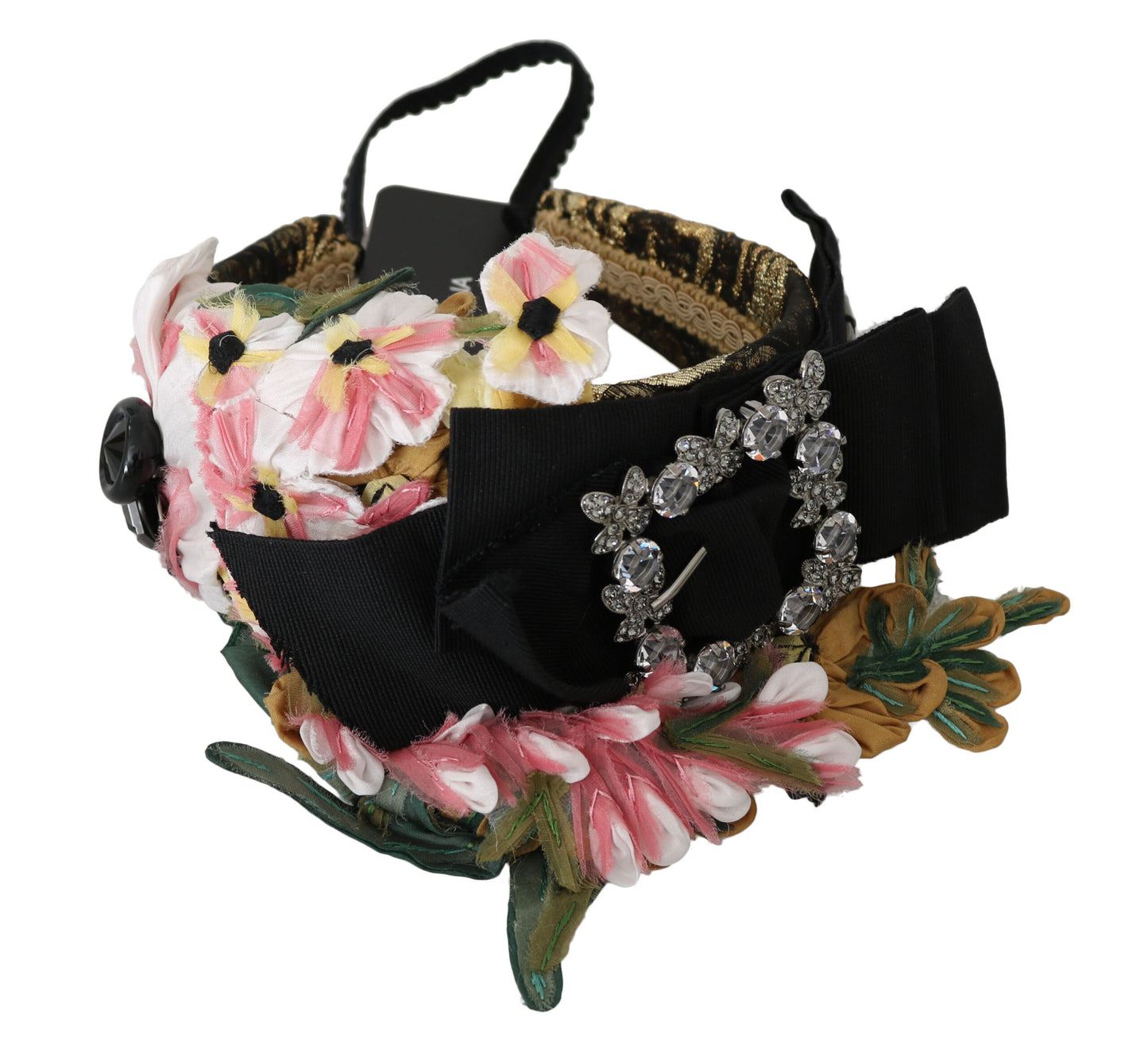 - Elegant Crystal-Embellished Floral Headband