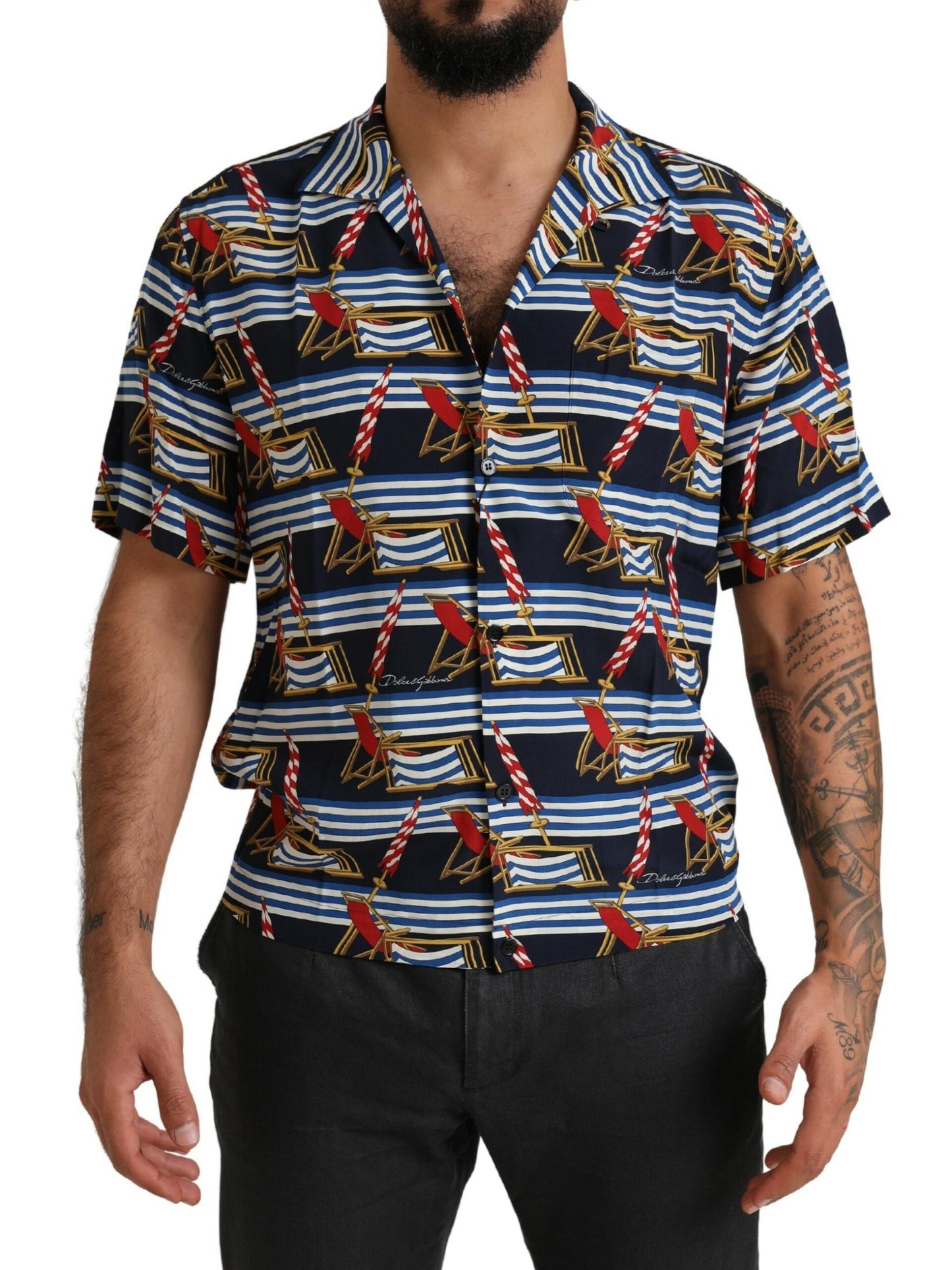 - Elegant Multicolor Silk Casual Shirt