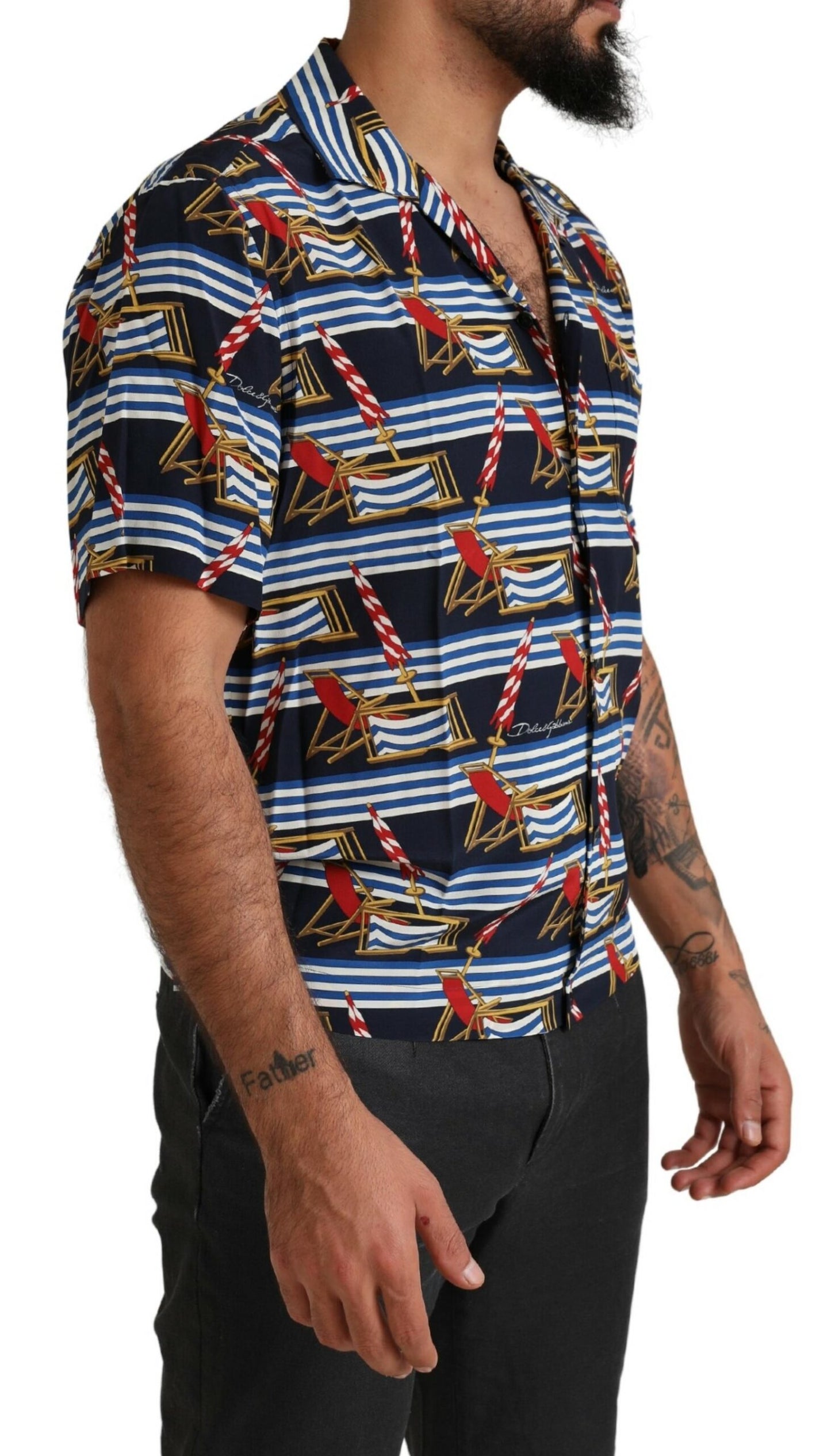 - Elegant Multicolor Silk Casual Shirt
