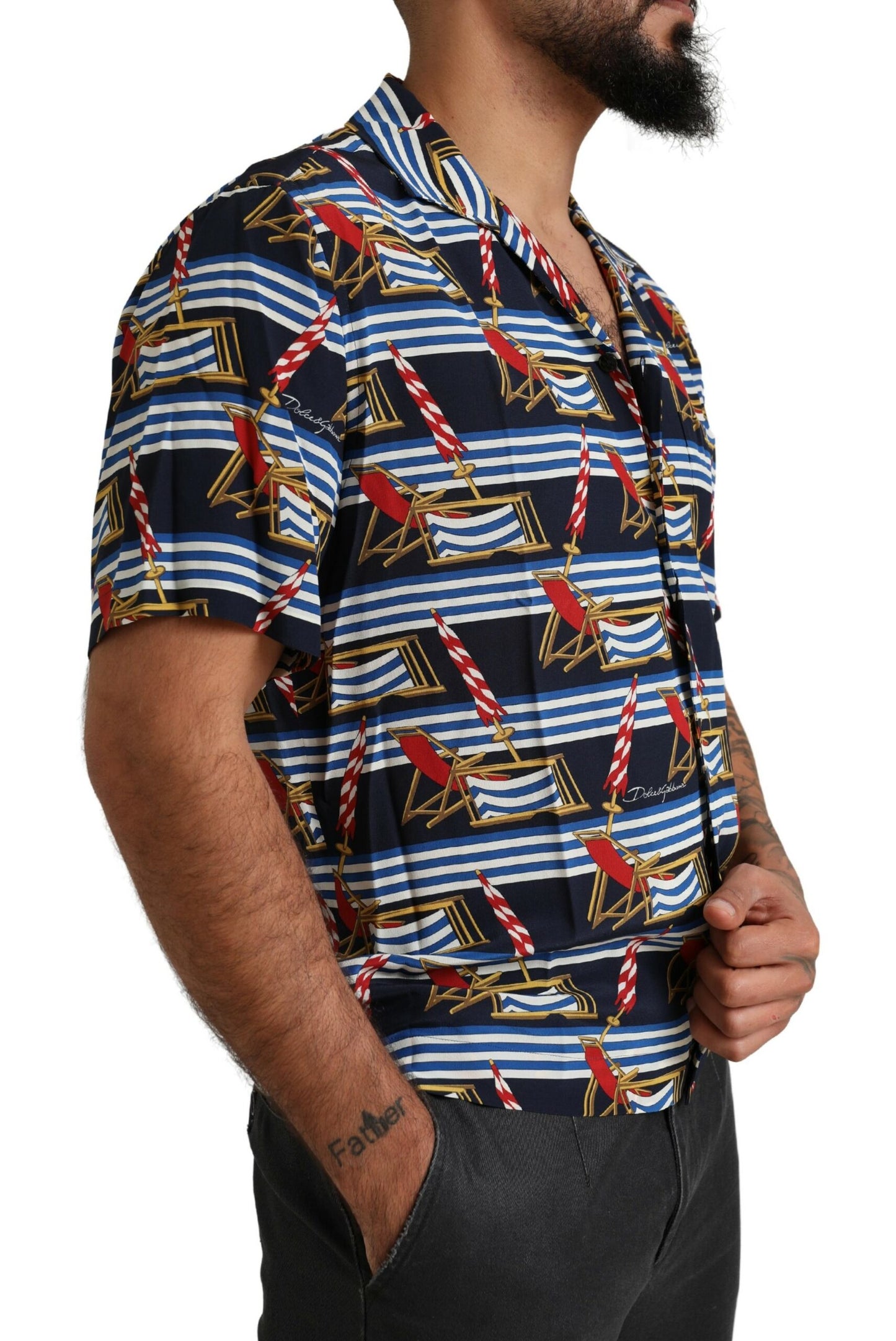 - Elegant Multicolor Silk Casual Shirt