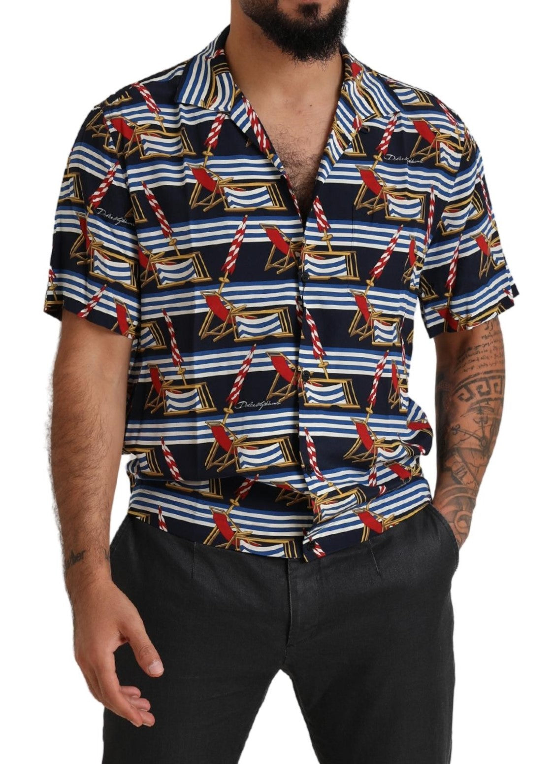 - Elegant Multicolor Silk Casual Shirt