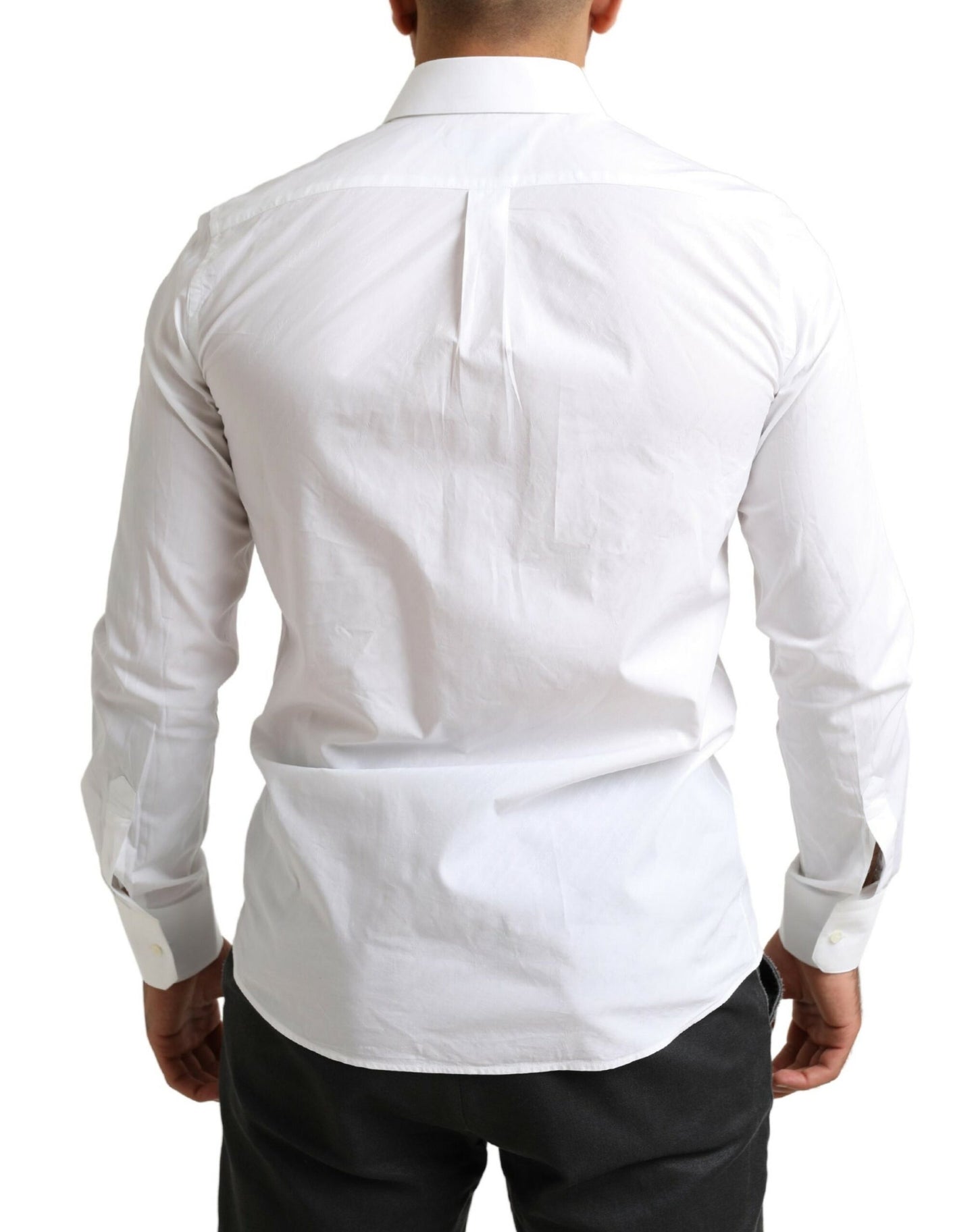 - Elegant White Cotton Martini Dress Shirt