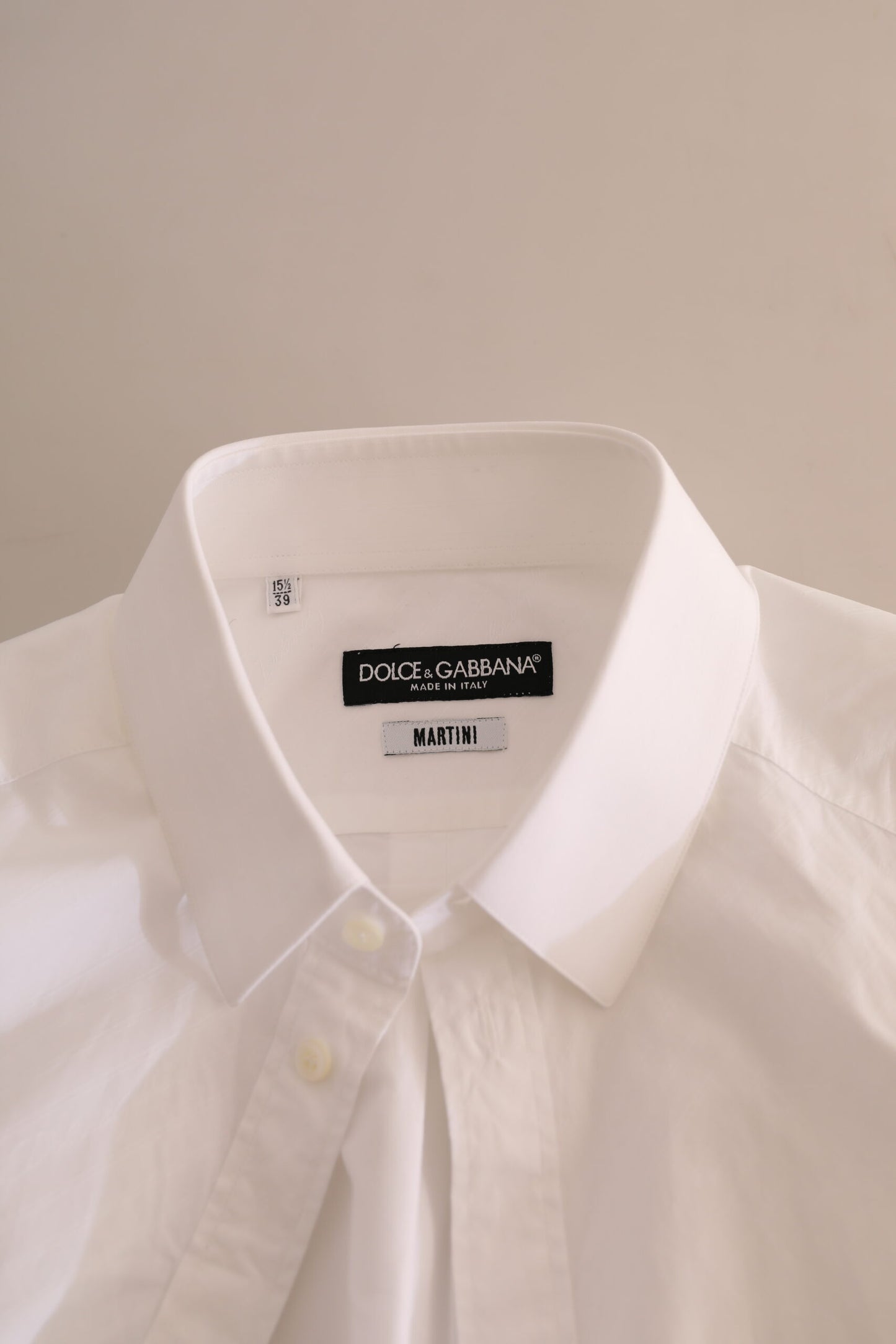 - Elegant White Cotton Martini Dress Shirt