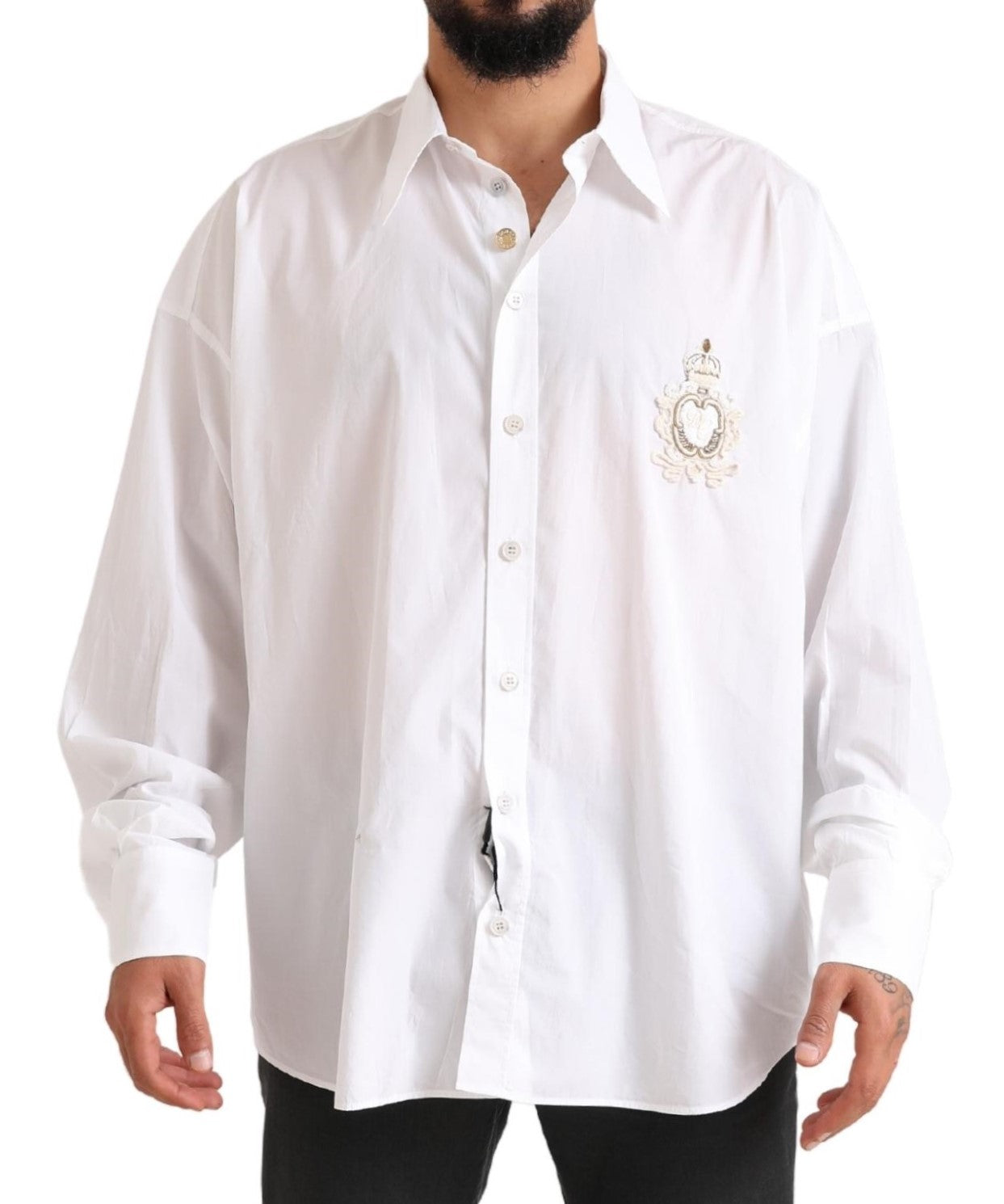 - Elegant White Cotton Formal Shirt