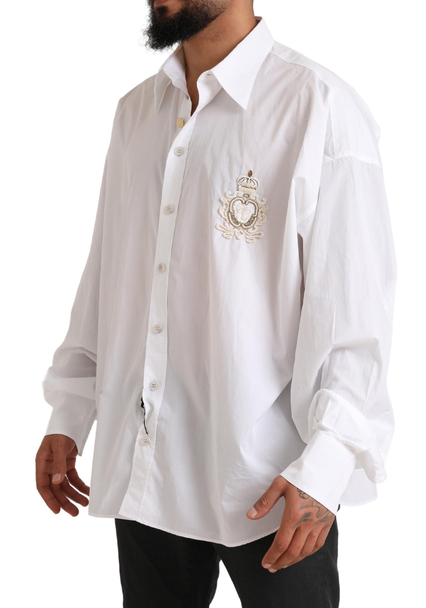 - Elegant White Cotton Formal Shirt