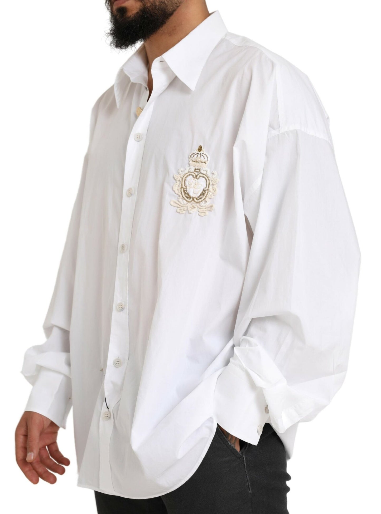 - Elegant White Cotton Formal Shirt