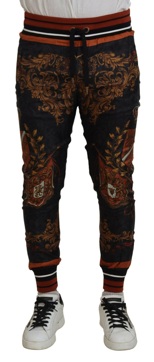 - Baroque Crown Silk Sweatpants