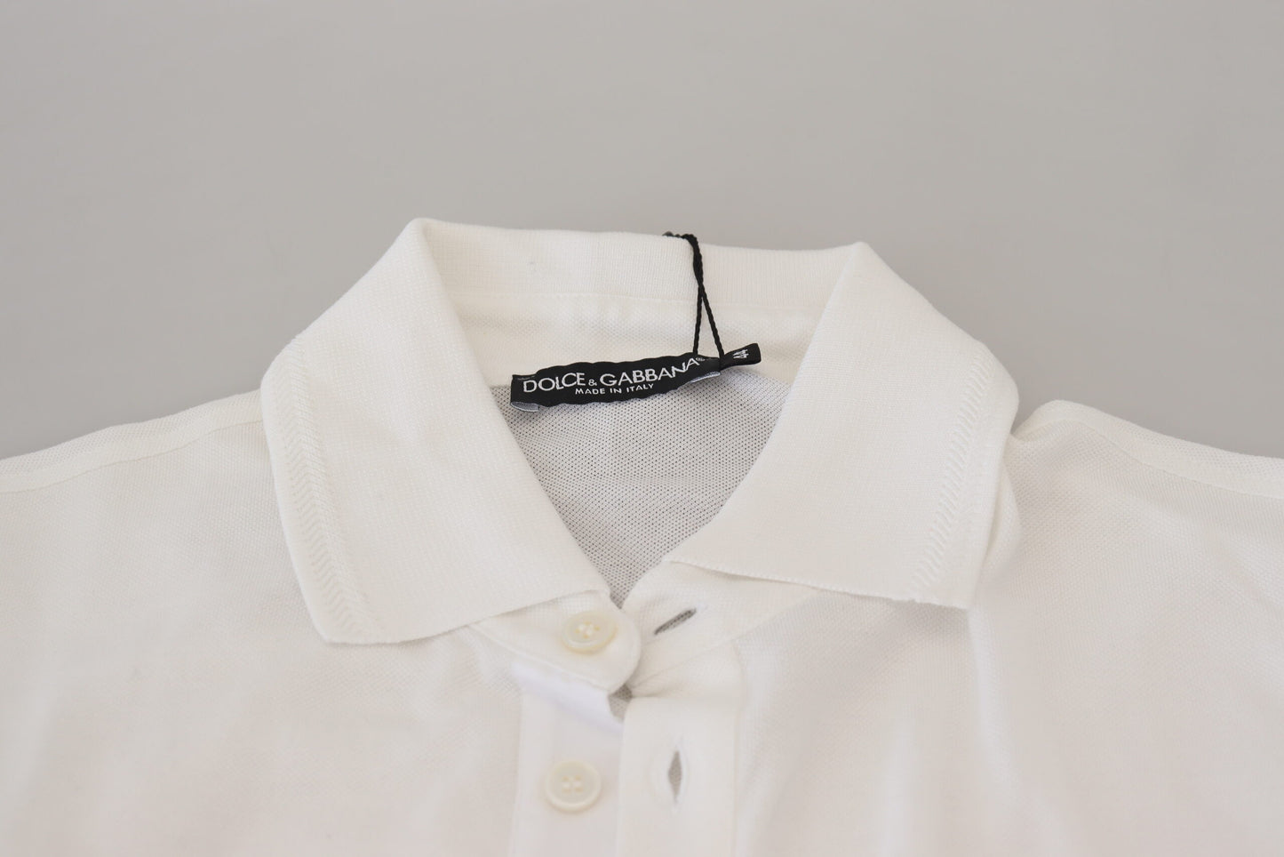 - Elegant White Cotton Blend Polo