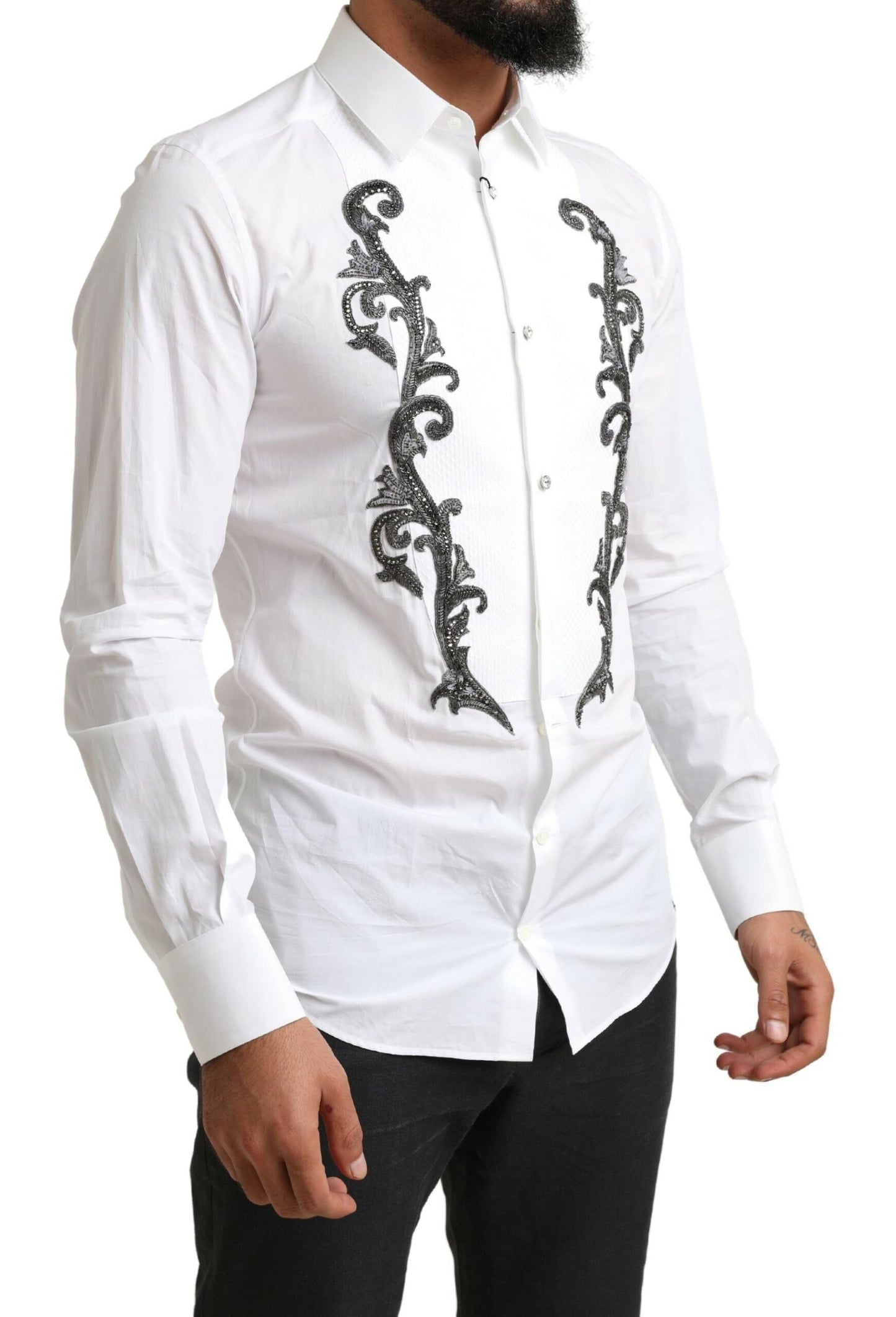 - Italian Designer Slim Fit Tuxedo Shirt