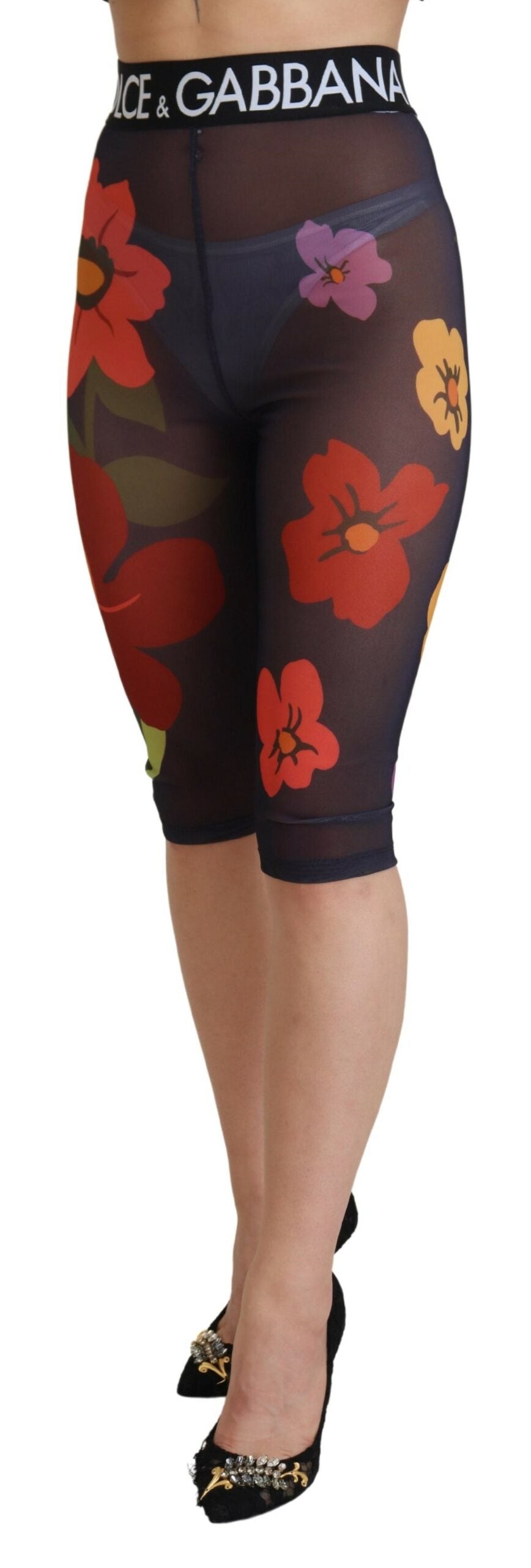 - Elegant Floral Print High Waist Leggings
