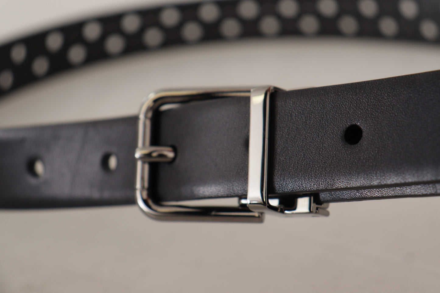 - Elegant Black Leather Belt with Metal Buckle