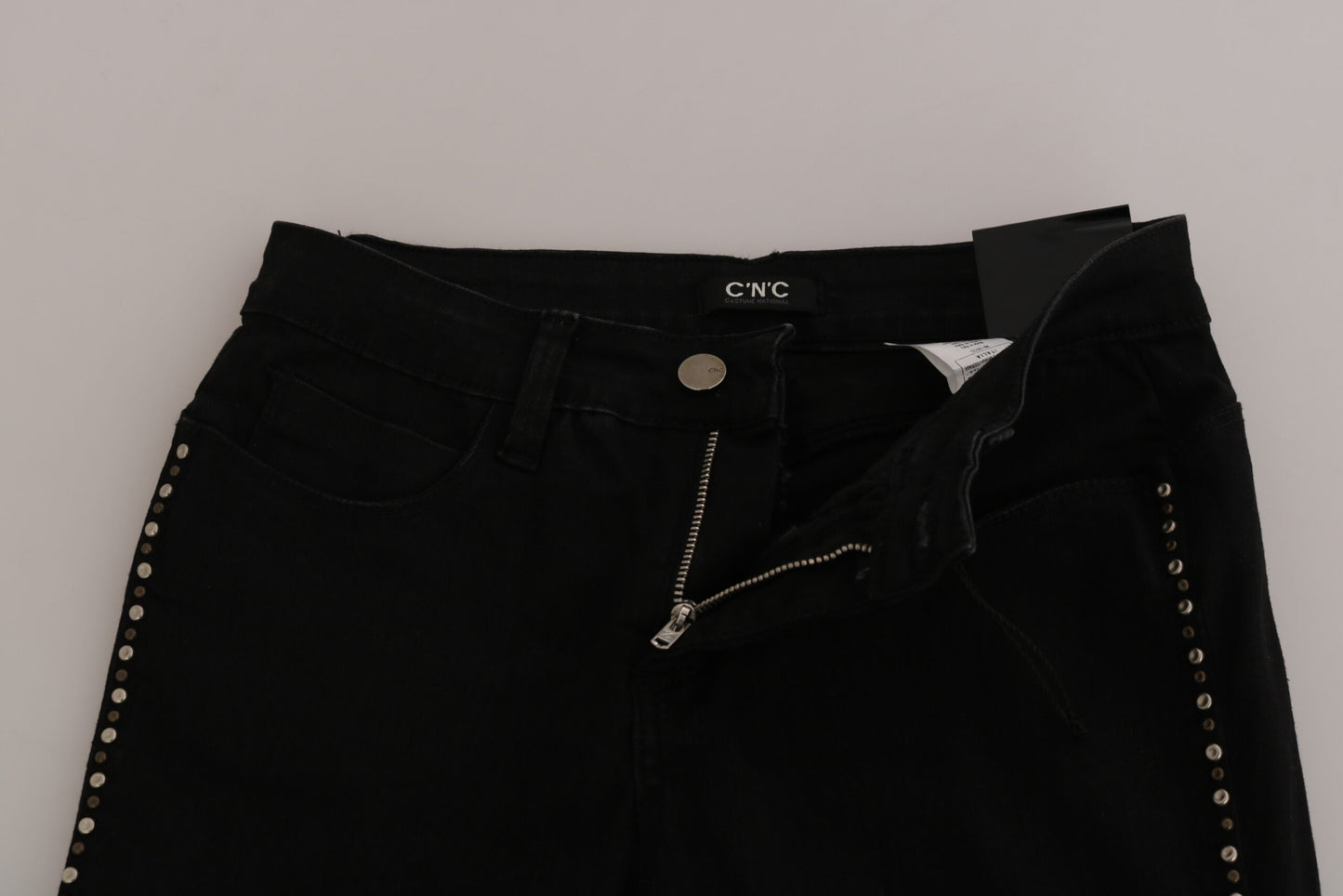 - Chic Mid Waist Skinny Black Denim