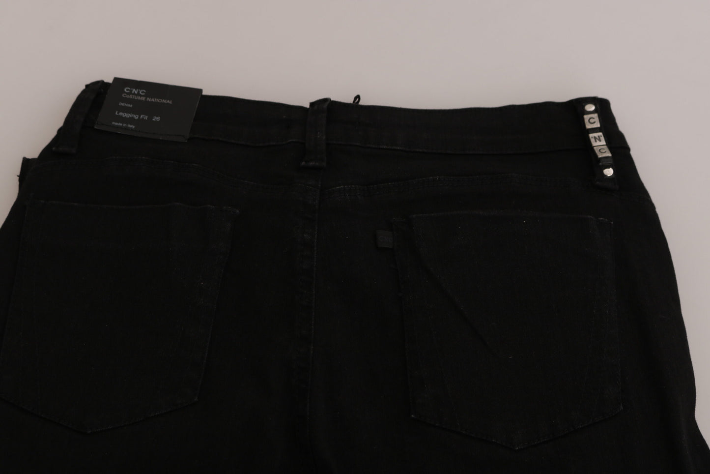 - Chic Mid Waist Skinny Black Denim
