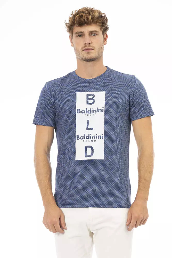 - Blue Cotton Men T-Shirt