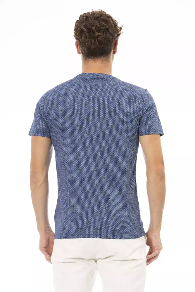 - Blue Cotton Men T-Shirt