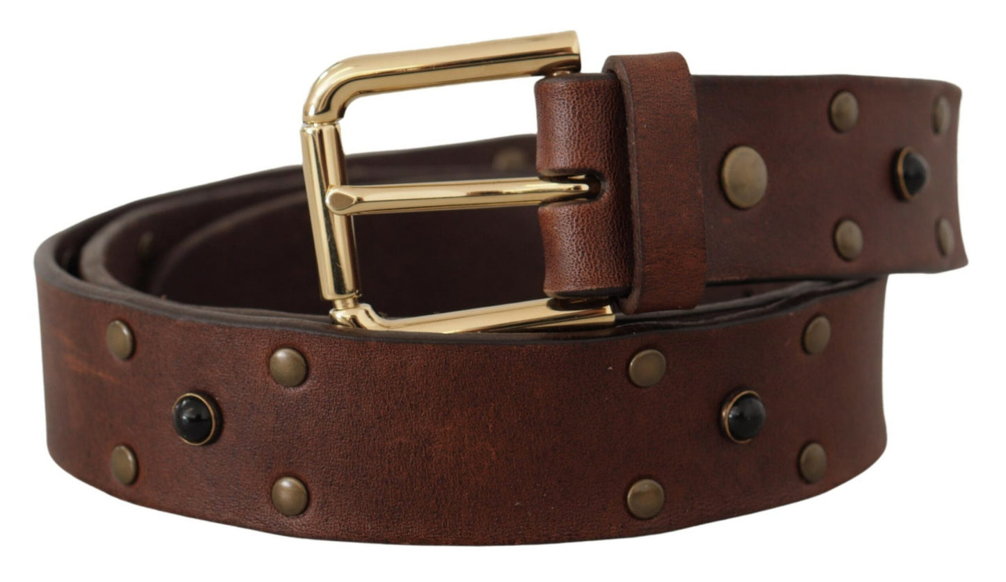- Elegant Leather Belt with Metal Buckle
