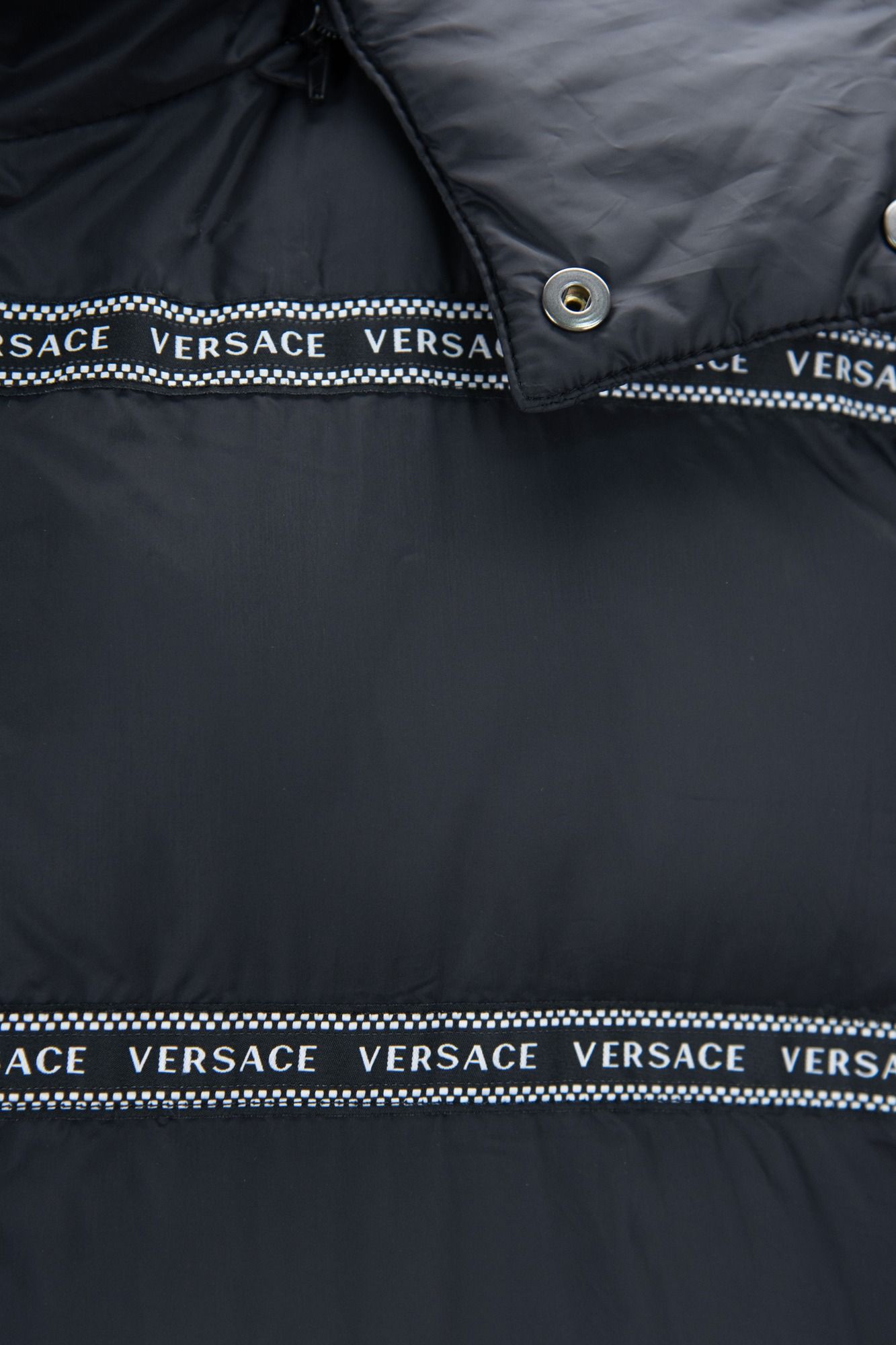 - Elegant Black Logo Band Vest with Detachable Hood