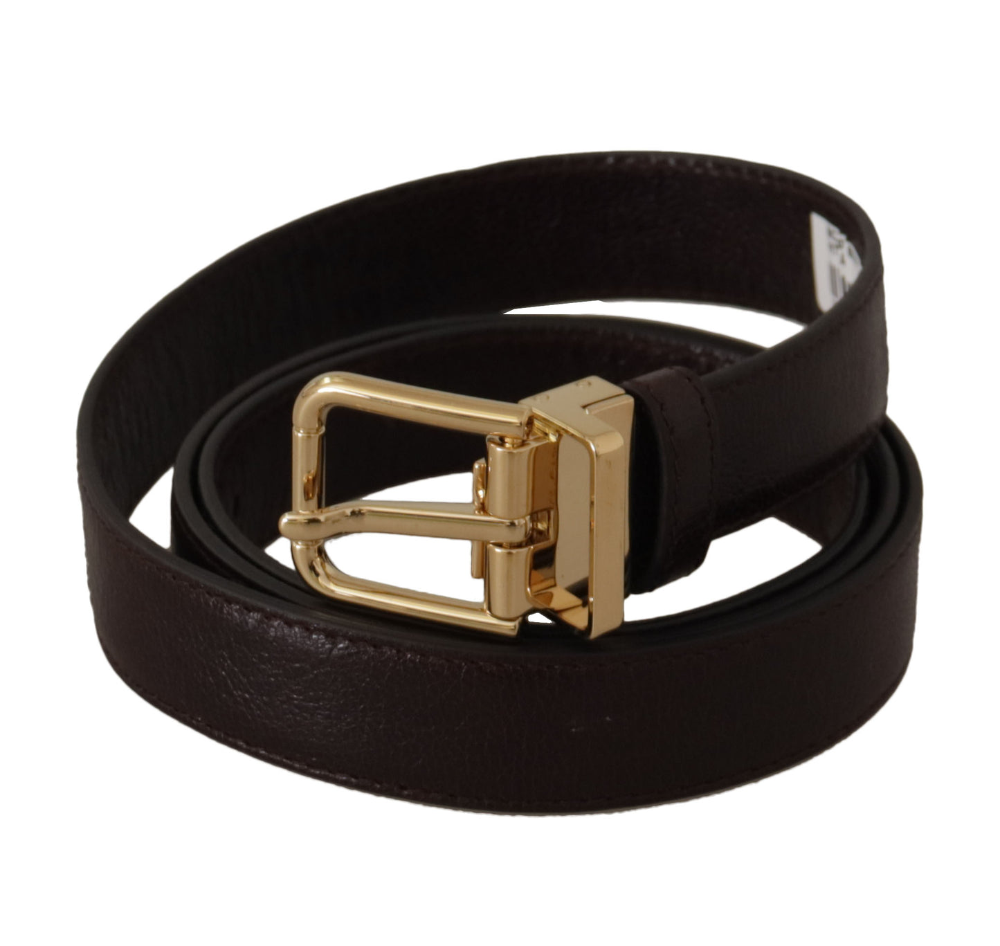 - Elegant Leather Belt with Metal Buckle