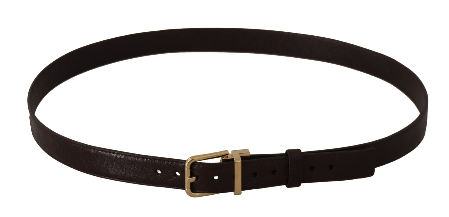 - Elegant Leather Belt with Metal Buckle