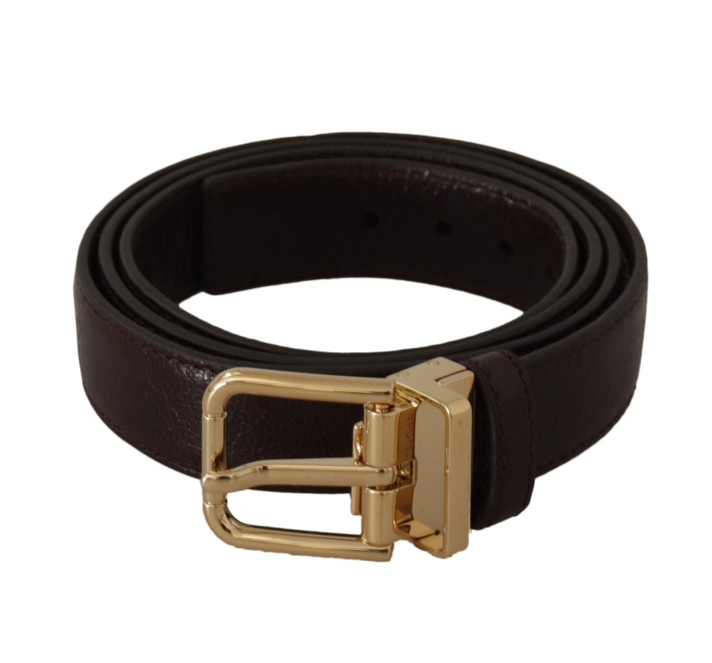 - Elegant Leather Belt with Metal Buckle
