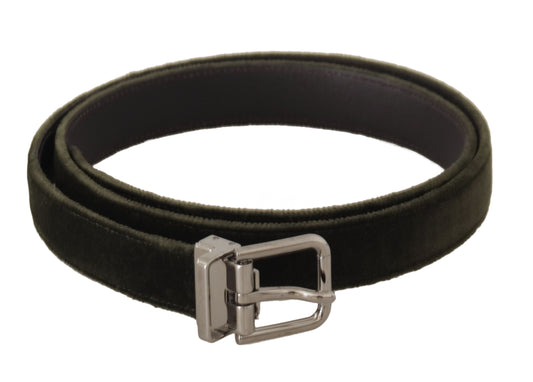 - Elegant Velvet Leather Green Belt