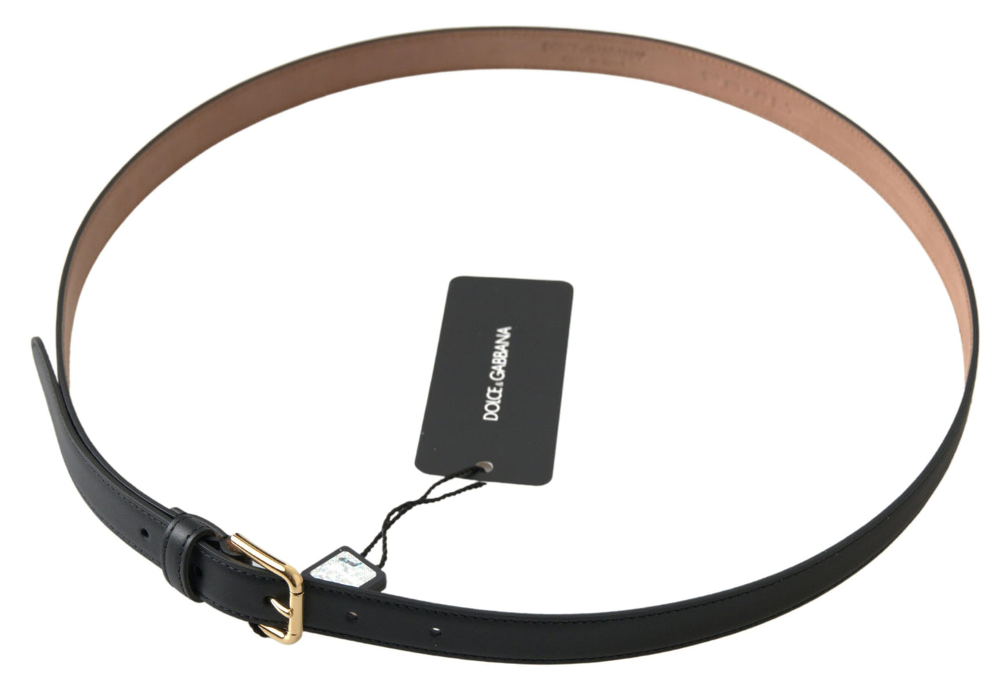 - Elegant Italian Leather Belt with Metal Buckle