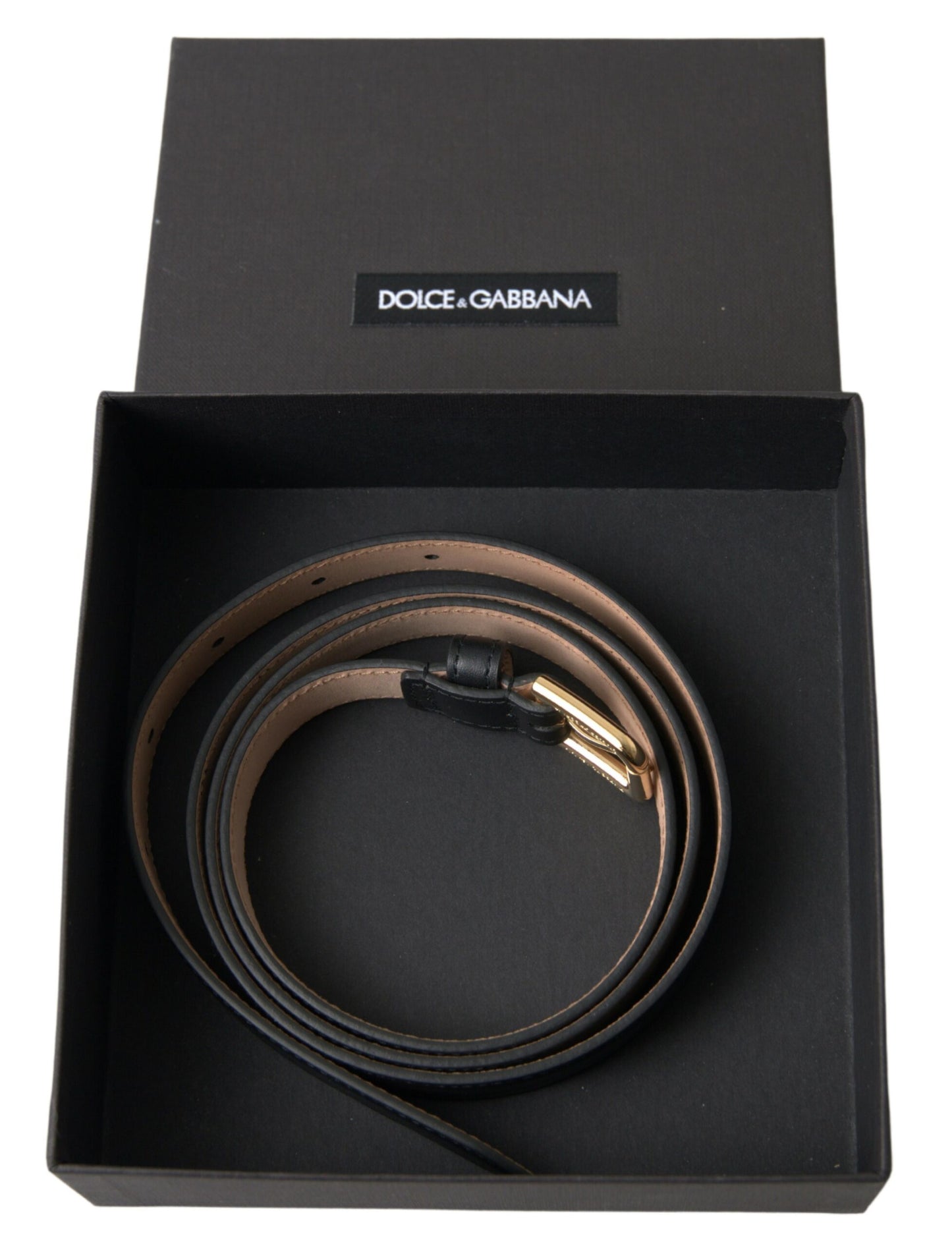 - Elegant Italian Leather Belt with Metal Buckle